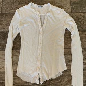 Long sleeve James Perse button up v-neck